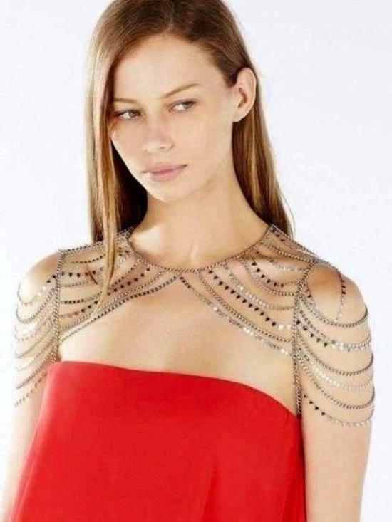 BCBGMaxAzria Jewelry - New* BCBG MAXAZRIA Novelty Necklace Chain Shoulder Piece Gold Color $206